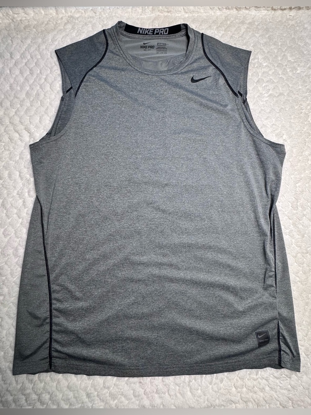 Nike Pro Dri-FIT Gray Sleeveless Athletic Compression Tank XXL